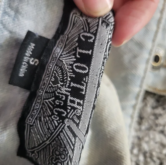 BROOKLYN CLOTH SIZE S BLUE DENIM JEAN JACKET GRAFFITI NEW YORK ALIEN ROSE - Picture 4 of 16